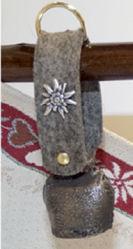 Glocke Filzband Edelweiss antik 3cm